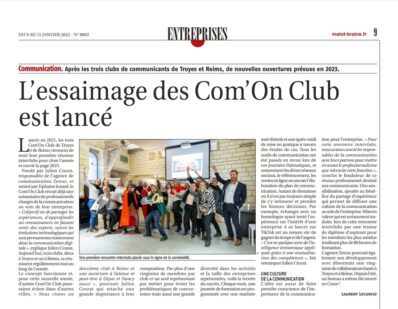 Le Com’On Club cité dans le magazine Matot-braine.fr